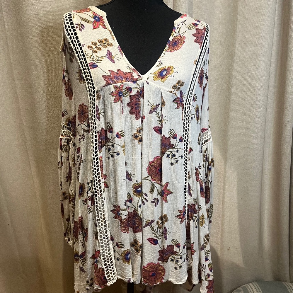 Free People Floral Boho Tunic Dress Size S